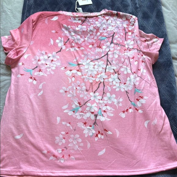 New Noracora Womens Cherry Blossom Pink Floral Tee size XXL - Picture 8 of 13